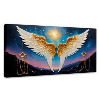 Foto 1 | Foto 1 | Cuadro Alas De Ángel Canva Plumas Eternas 120x60