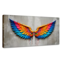 Cuadro Alas De Ángel Canvas Alas Ángel Arcoiris 120x60