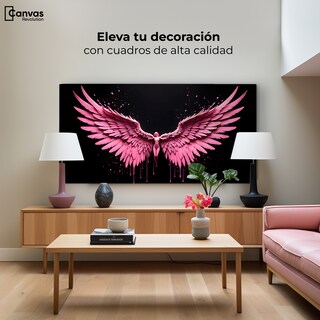 Foto 3 | Foto 3 | Cuadro Alas De Ángel Canvas Alas Rosadas Ángel 120x60