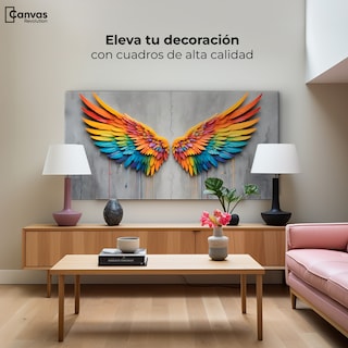 Foto 3 | Foto 3 | Cuadro Alas De Ángel Canvas Alas Ángel Colores 120x60