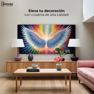 Foto 3 | Foto 3 | Cuadro Alas De Ángel Canvas Plumas De Luz 120x60