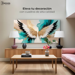 Foto 3 | Foto 3 | Cuadro Alas De Ángel Canvas Alas Ángel Luminoso 120x60