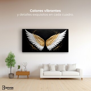 Foto 2 | Foto 2 | Cuadro Alas De Ángel Canvas Alas Oro Negro 120x60