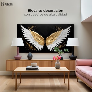 Foto 3 | Foto 3 | Cuadro Alas De Ángel Canvas Alas Oro Negro 120x60