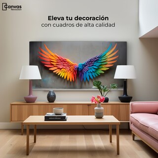 Foto 3 | Foto 3 | Cuadro Alas De Ángel Canvas Ángel Vuelo Sutil 120x60