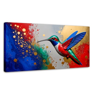 Foto 1 | Foto 1 | Cuadros De Colibrí Canvas Colibrí Rocío Oro 120x60