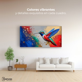 Foto 2 | Foto 2 | Cuadros De Colibrí Canvas Colibrí Rocío Oro 120x60
