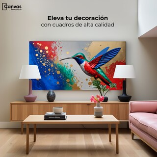 Foto 3 | Foto 3 | Cuadros De Colibrí Canvas Colibrí Rocío Oro 120x60