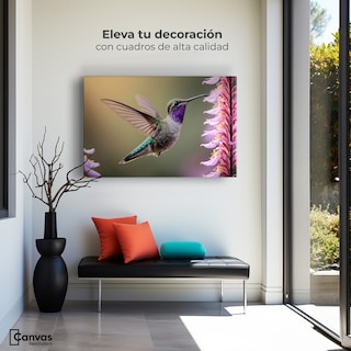 Foto 3 | Foto 3 | Cuadros De Colibrí Canvas Colibrí Elegante 90x60