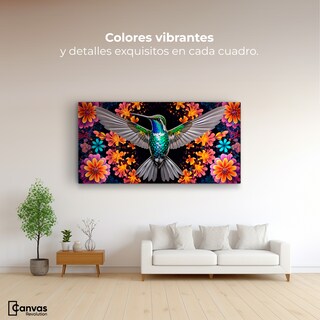 Foto 2 | Foto 2 | Cuadros De Colibrí Canvas Colibrí Tropical 120x60