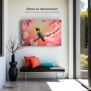 Foto 3 | Foto 3 | Cuadros De Colibrí Canvas Colibrí En Cerezo 90x60