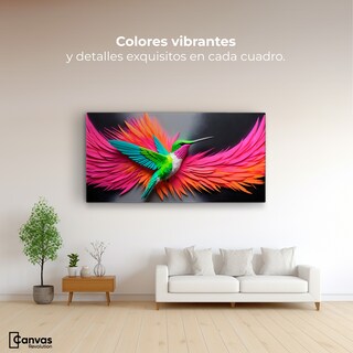 Foto 2 | Foto 2 | Cuadros De Colibrí Canvas Colibrí Arcoíris 120x60