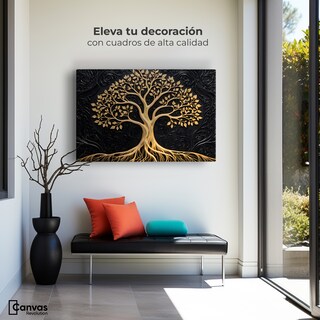 Foto 3 | Foto 3 | Cuadro Árbol De La Vida Canvas Árbol Vida Oro 90x60