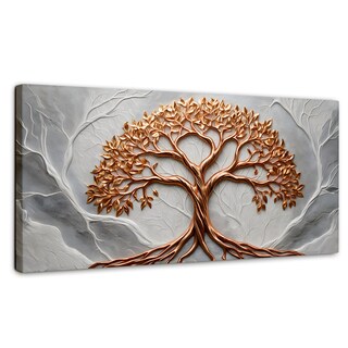 Foto 1 | Foto 1 | Cuadro Árbol De La Vida Canvas Árbol Piedra Oro 120x60