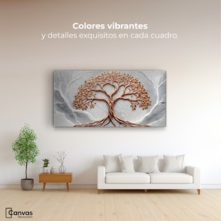 Foto 2 | Foto 2 | Cuadro Árbol De La Vida Canvas Árbol Piedra Oro 120x60