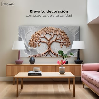 Foto 3 | Foto 3 | Cuadro Árbol De La Vida Canvas Árbol Piedra Oro 120x60