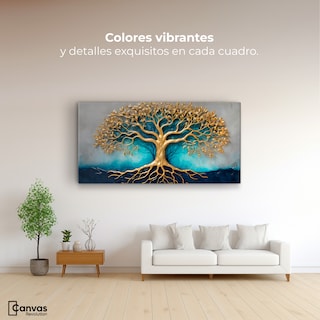 Foto 2 | Foto 2 | Cuadro Árbol De La Vida Canvas Árbol Vida Luz Oro 120x60