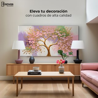 Foto 3 | Foto 3 | Cuadro Árbol De La Vida Canvas Árbol Vida Flor Oro 120x60