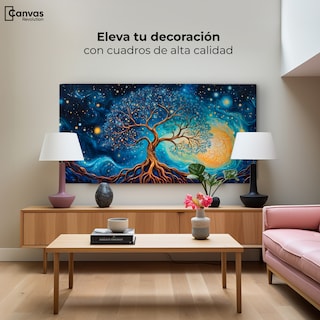 Foto 3 | Foto 3 | Cuadro Árbol De La Vida Canvas Árbol Vida Universo 120x60