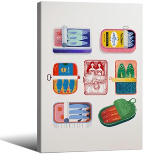 Foto 1 | Foto 1 | Set De Pósters Fotn, Lata De Sardinas Retro Y Colorida, 40 X 60 Cm, Enmarcados - Venta Internacional.
