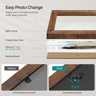 Foto 4 | Foto 4 | Set De 10 Marcos De Fotos Songmics Con 16 Alfombrillas, Color Marrón Rústico - Venta Internacional.