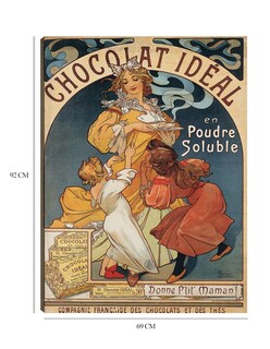 Foto 6 | Foto 6 | Cuadro Decorativo - Chocolate Ideal (antes De 1897)- Alphonse Mucha - Frases - 69x92 - Impresión En Lienzo - Fine Art Tj
