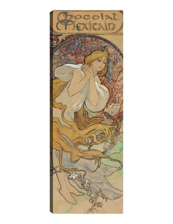 Foto 1 | Foto 1 | Cuadro Decorativo - Chocolate Mexicano- Alphonse Mucha - Frases - 34x89 - Impresión En Lienzo - Fine Art Tj