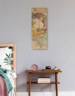 Foto 2 | Foto 2 | Cuadro Decorativo - Chocolate Mexicano- Alphonse Mucha - Frases - 34x89 - Impresión En Lienzo - Fine Art Tj