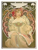 Cuadro Decorativo - Obraz- Alphonse Mucha - Fotografía - 69x92 - Impresión En Lienzo - Fine Art Tj