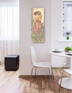 Foto 3 | Foto 3 | Cuadro Decorativo - El Clavel (1897)- Alphonse Mucha - Fotografía - 34x89 - Impresión En Lienzo - Fine Art Tj