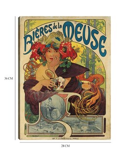 Foto 6 | Foto 6 | Cuadro Decorativo - Cervezas De La Meuse (1897)- Alphonse Mucha - Abstracto - 28x36 - Impresión En Lienzo - Fine Art Tj