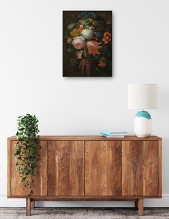 Foto 2 | Foto 2 | Cuadro Decorativo - Un Ramo De Flores Colgante- Abraham Mignon - Floral - 46x61 - Impresión En Lienzo - Fine Art Tj