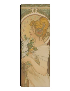 Foto 1 | Foto 1 | Cuadro Decorativo - La Pluma (1899)- Alphonse Mucha - Fotografía - 21x56 - Impresión En Lienzo - Fine Art Tj