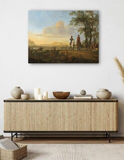 Foto 5 | Foto 5 | Cuadro Decorativo - Jinetes Y Pastores Con Ganado.- Aelbert Cuyp - Paisaje - 69x92 - Impresión En Lienzo - Fine Art Tj