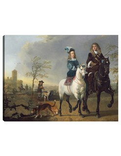 Foto 1 | Foto 1 | Cuadro Decorativo - Dama Y Caballero A Caballo- Aelbert Cuyp - Fotografía - 69x92 - Impresión En Lienzo - Fine Art Tj