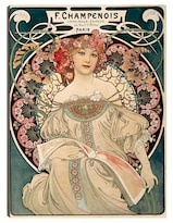 Cuadro Decorativo - Ensueño Imprimeur- Alphonse Mucha - Frases - 28x36 - Impresión En Lienzo - Fine Art Tj