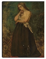 Cuadro Decorativo - Estudio De Un Modelo- Alfred Stevens - Fotografía - 46x61 - Impresión En Lienzo - Fine Art Tj