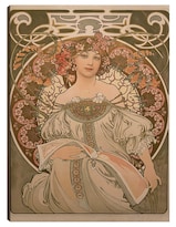 Cuadro Decorativo - Ensueño- Alphonse Mucha - Fotografía - 28x36 - Impresión En Lienzo - Fine Art Tj