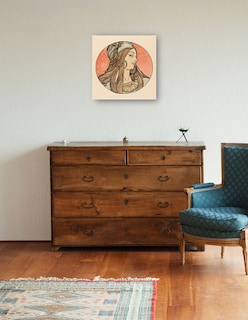 Foto 2 | Foto 2 | Cuadro Decorativo - Vidriera Para La Fachada De La Boutique Fouquet Ii- Alphonse Mucha-31x31 - Impresión En Lienzo - Fine Art Tj