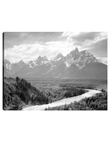 Cuadro Decorativo - Montañas Tetons - Río Snake- Ansel Adams - Religión - 28x36 - Impresión En Lienzo - Fine Art Tj