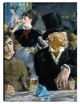 Cuadro Decorativo - En El Café- Edouard Manet - Fotografía - 28x36 - Impresión En Lienzo - Fine Art Tj