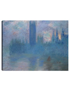 Foto 1 | Foto 1 | Cuadro Decorativo - Casas Del Parlamento, Londres (1900)- Claude Monet - Abstracto - 46x61 - Impresión En Lienzo - Fine Art Tj
