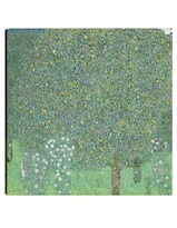 Cuadro Decorativo - Rosales Bajo Los Árboles- Gustav Klimt - Paisaje - 51x51 - Impresión En Lienzo - Fine Art Tj