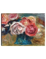 Cuadro Decorativo - Ramo De Rosas En Un Jarrón- Pierre-auguste Renoir - Religión - 46x61 - Impresión En Lienzo - Fine Art Tj