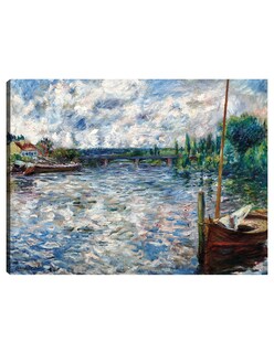 Foto 1 | Foto 1 | Cuadro Decorativo - El Sena En Chatou (1874)- Pierre-auguste Renoir - Paisaje - 46x61 - Impresión En Lienzo - Fine Art Tj