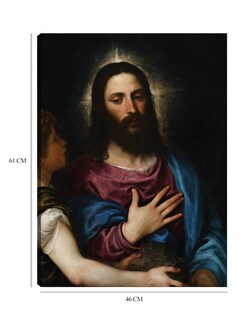 Foto 6 | Foto 6 | Cuadro Decorativo - La Tentación De Cristo (c. 1516-25)- Titian - Religión - 46x61 - Impresión En Lienzo - Fine Art Tj