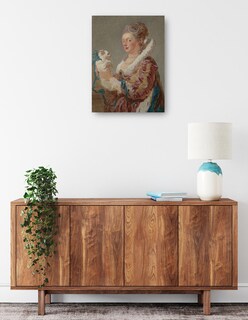 Foto 2 | Foto 2 | Cuadro Decorativo - Una Mujer Con Un Perro- Jean Honore Fragonard - Fotografía - 69x92 - Impresión En Lienzo - Fine Art Tj