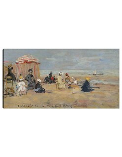 Foto 1 | Foto 1 | Cuadro Decorativo - En La Playa- Eugene Boudin - Costa - 34x64 - Impresión En Lienzo - Fine Art Tj