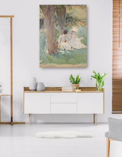 Foto 5 | Foto 5 | Cuadro Decorativo - Bajo Los Sauces- John Singer Sargent - Abstracto - 69x92 - Impresión En Lienzo - Fine Art Tj