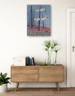 Foto 3 | Foto 3 | Cuadro Decorativo - Barcos De Pesca (1932)- Mikuláš Galanda - Costa - 77x102 - Impresión En Lienzo - Fine Art Tj